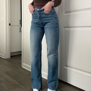 Zara Women's Wide Leg Blue Jeans